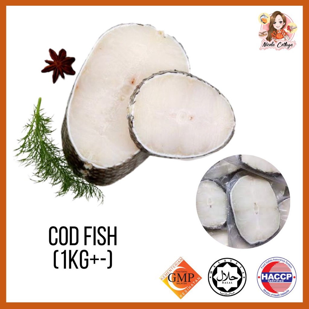 Premium Frozen Cod Fish Steak/Snow Fish/鳕鱼/鳕鱼片/雪鱼 1kg 5pcs | Shopee ...