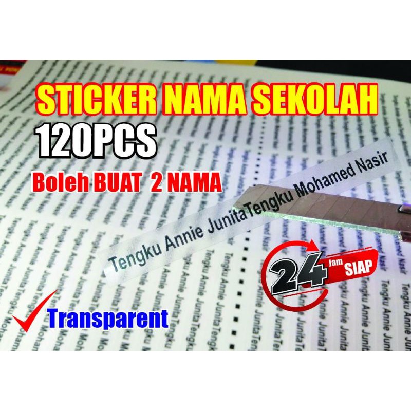 Sticker Nama Transparent @ Putih | Shopee Malaysia