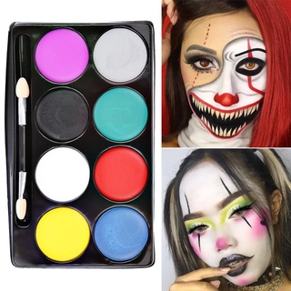 UCANBE Face Paint Kit + 10pcs Paint Brush Water Activated Body Paint SFX  Makeup Palette for Cosplay Halloween Black White Face Painting Kits for  Adults Matte Neon Special Effects Makeup Kit 