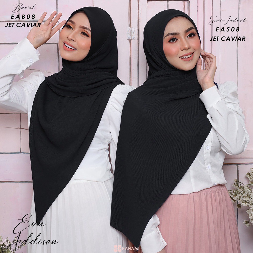 [Bawal Instant] Tudung Bawal Eva Addision Pleated Hijabs By Hanami ...