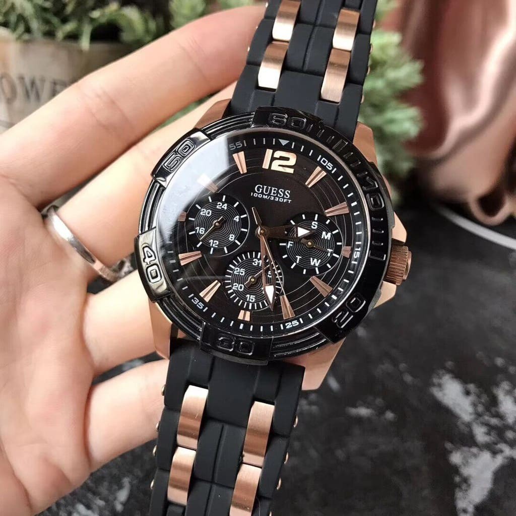 Original 2 Years Warranty Guess Masculine Black Multi Function Chronograph Men Watch Jam Tangan Lelaki W0366G3 Shopee Malaysia