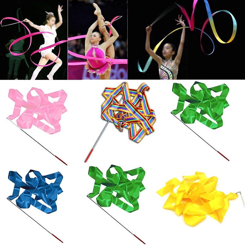 2PCS/SET Rhythmic Gymnastics Ribbons Child Adult Props Dance Stick