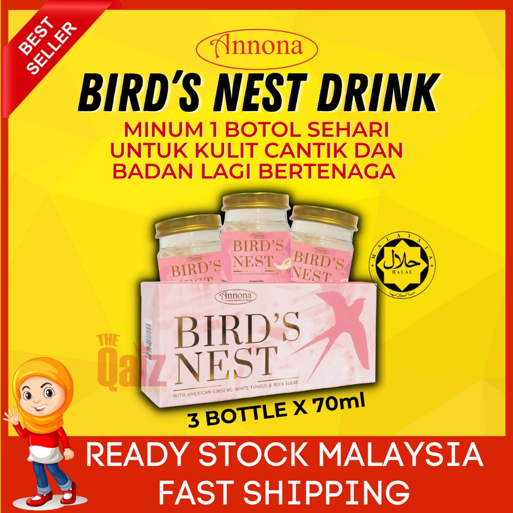 Annona Bird Nest Drink Original Sarang Burung Walet Halal White Fungus Birdnest ABN On The Go