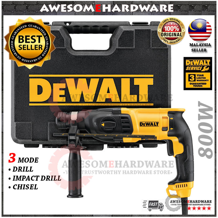 (800W) DEWALT D25133K 3 MODE ROTARY HAMMER DRILL WITH BOX CASING