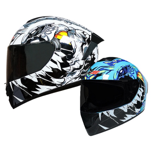 ESMotorcycle Racing Full Face Helmet LVS 701 Modular Double Lens Built