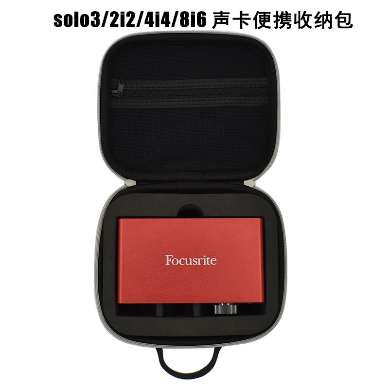 Geekria Hard Case For Focusrite Scarlett 2i2 Audio Interface - Protective Travel Carrying Bag (Grey)-487775