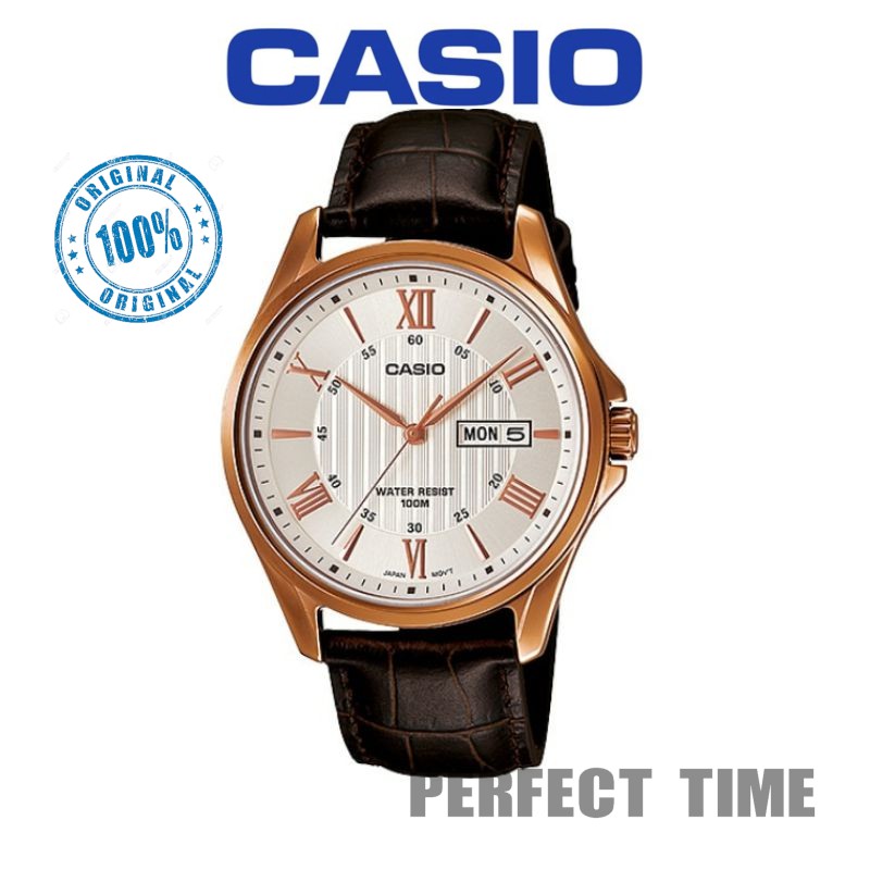 CASIO MTP 1384L 7 ORIGINAL MEN ANALOGUE LEATHER WATCH 2 YEARS WARRANTY Shopee Malaysia