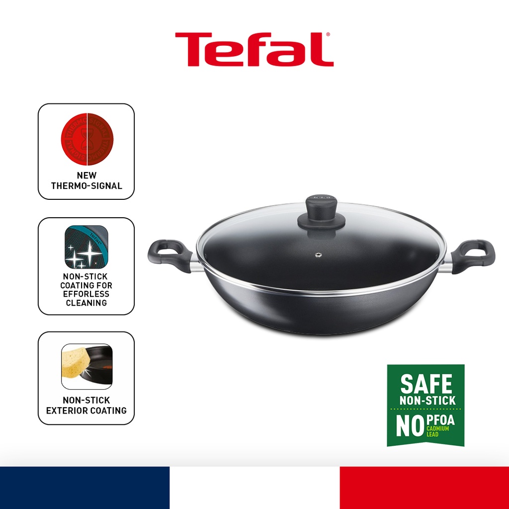 Tefal Non-Stick Cook Easy Wok With Lid (36cm) | Shopee Malaysia