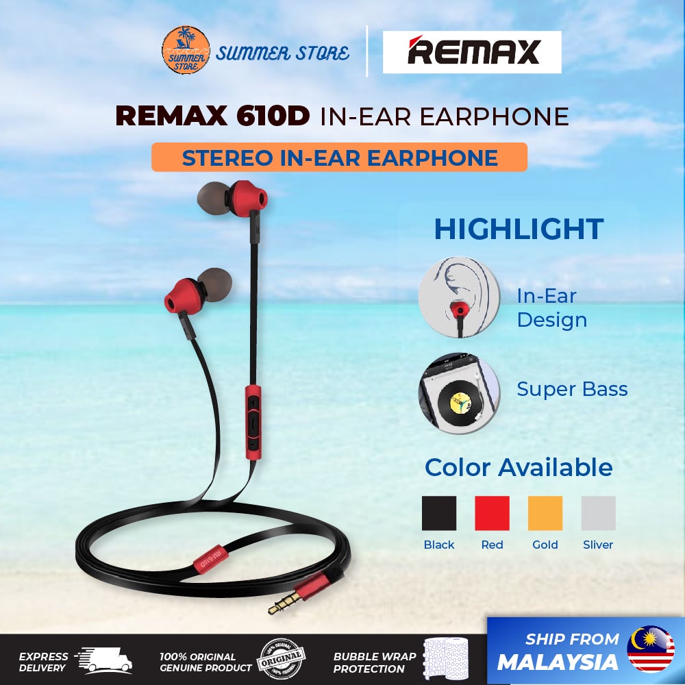 Remax RM610D Earphone Super Bass InEar Earphones Wired Stereo Remax