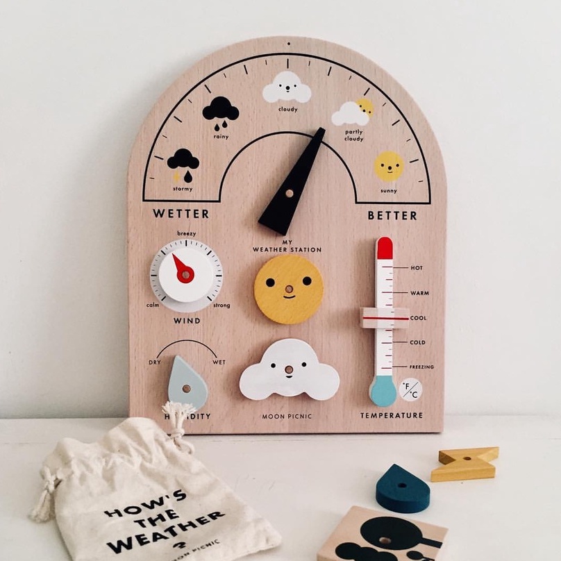 My Weather Station Kids Learning Weather Educational Wooden Toys Montessori Waldorf Teaching