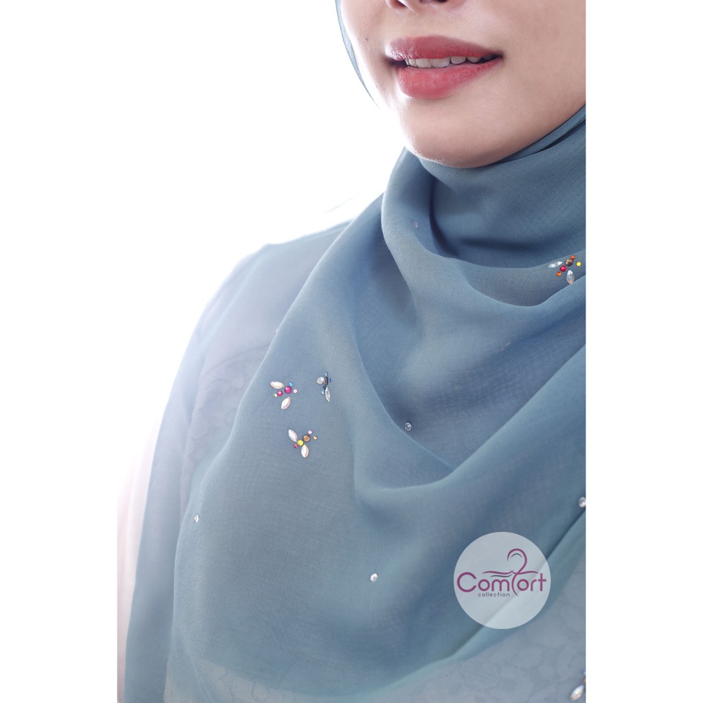 HIDAYU PREMIUM] Bee Viral Tudung Bawal Cotton Batu Manik Tabur Cotton Voile Bidang 45 Corak Borong Murah Hijab Scarf