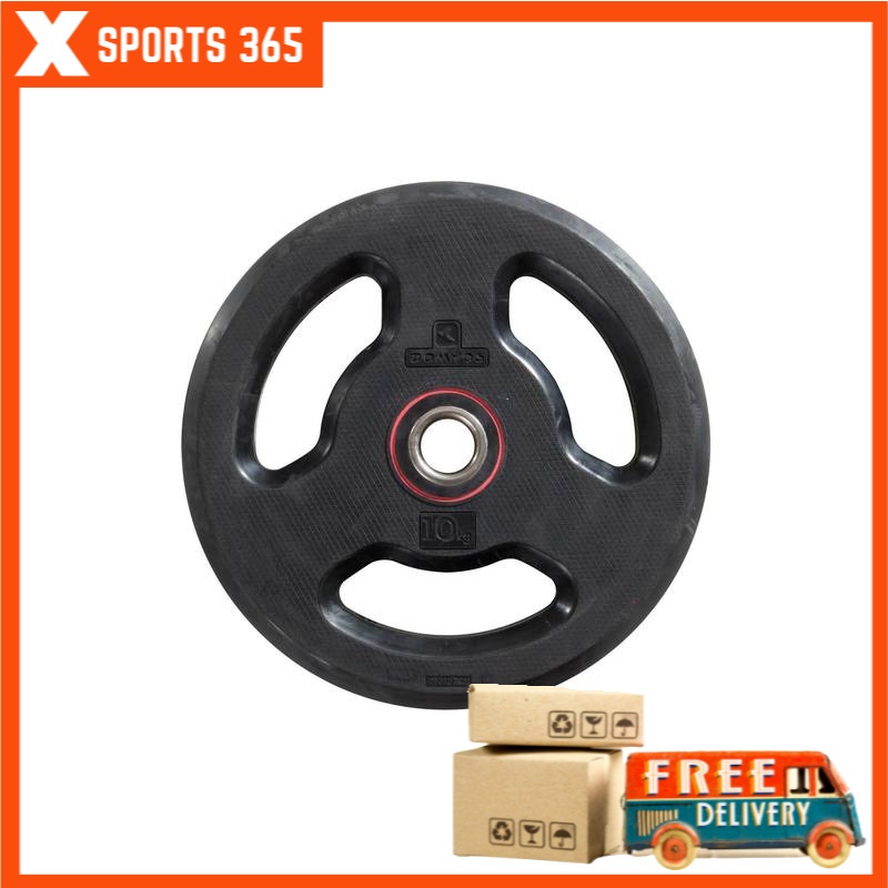 Decathlon Bodybuilding Gym Weight Disc 10 Kgs Rubber Coating Domyos Shopee Malaysia