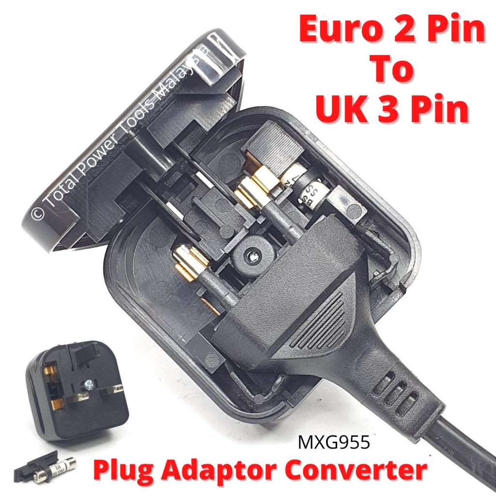 Euro Plug to UK Plug Adaptor