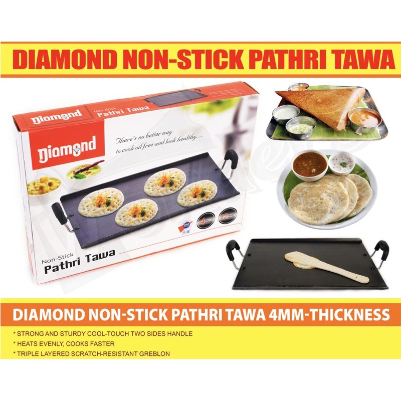 Burger Pan / Diamond Brand Non-Stick Pathri Tawa 36cm Length / 30 cm ...