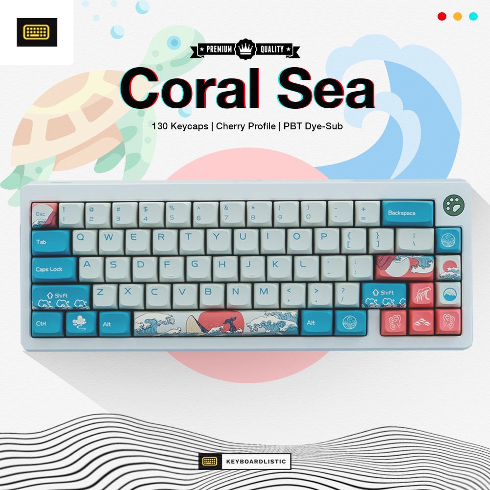 [𝐅𝐑𝐄𝐄 𝐒𝐇𝐈𝐏𝐏𝐈𝐍𝐆] Coral Sea Keycaps | XDA Profile | PBT Dye-Sub | Royal ...