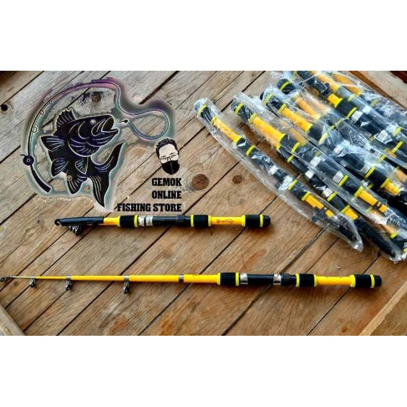 🐟VENDOR🐟💥Joran Pancing IkanNew Glass Fiber 1.8M EVA Handle Telescopic 6 ...