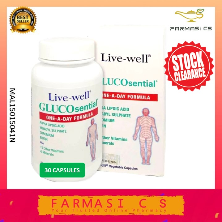 Livewell Glucosential 30 Capsules EXP03/2025 [ Alpha Lipoic Acid