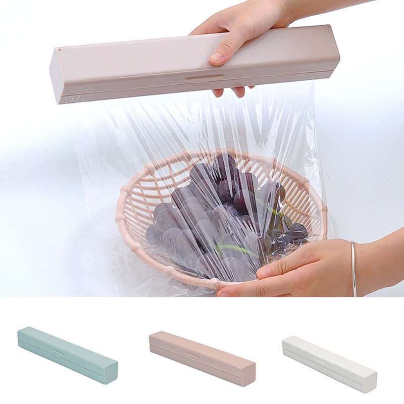 be> Creative Rectangle Cling Wrap Storage Box with Cutter Plastic Wrap ...