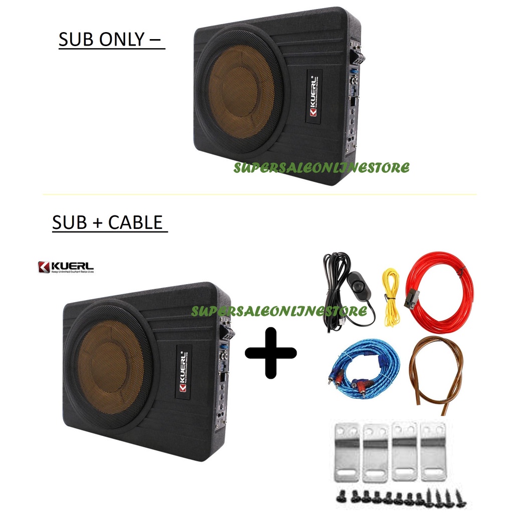 KUERL 8 INCH & 10 INCH Subwoofer Car Audio Under Seat Slim Car Audio