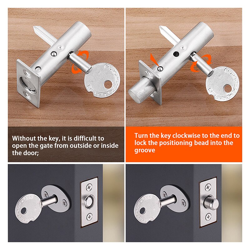 Tube Well Lock Household Door Locks Invisible Mortise Security Rack