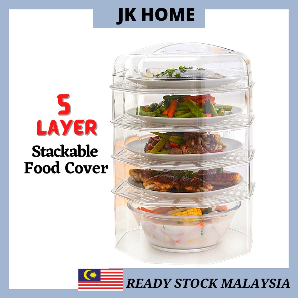 JK Home Food Cover Transparent Stackable Food Cover Dish Cover Dining ...