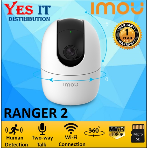 IMOU Ranger 2 360° 1080P Full HD Wireless WiFi IP Camera with AI Human ...