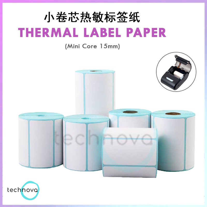 15mm Core Mini Thermal Label Roll 40x30mm Sticker Price Tag for Mini