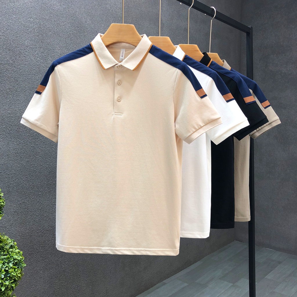 M-2XL Summer White Shirt Short-sleeved Polo T Shirt Men Basic ...