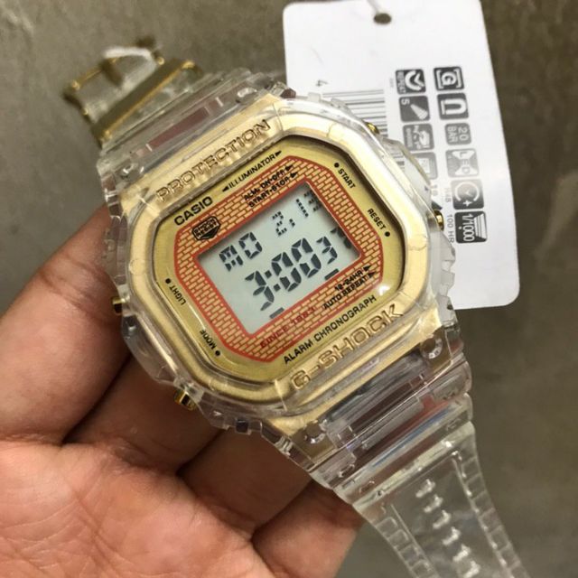 G SHOCK DW5600 35TH ANNIVERSARY TRANSPARENT GOLD Shopee Malaysia