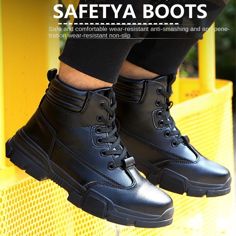 High heeled steel toe on sale boots