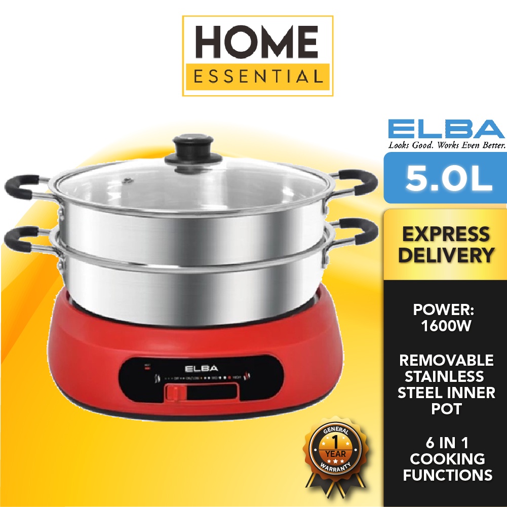 Elba Stainless Steel Inner Pot Multi Cooker 6 In 1 5.0L EMC G5016RD Faber Multi Cooker 4.0L FMC 1380