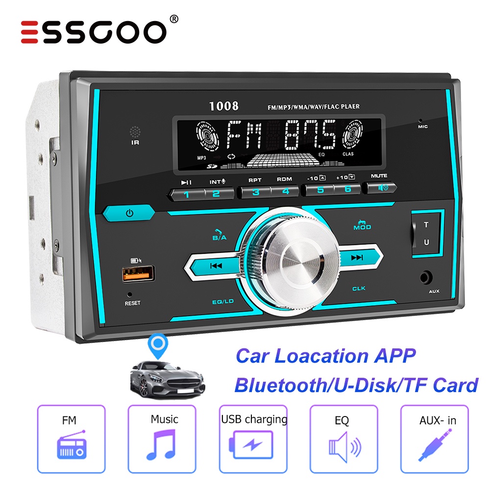ESSGOO Newest 2 Din MP3 Car Player Bluetooth Car Stereo Radio Car