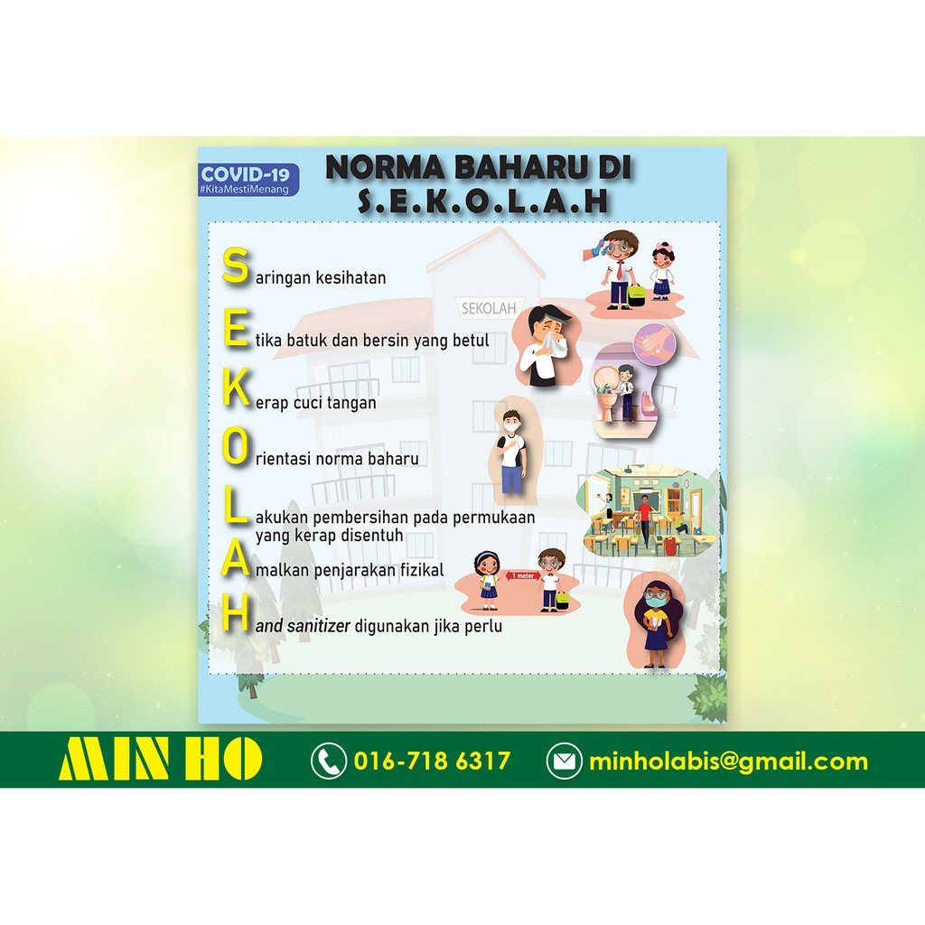 SOP Poster Norma Baharu Di Sekolah | Shopee Malaysia