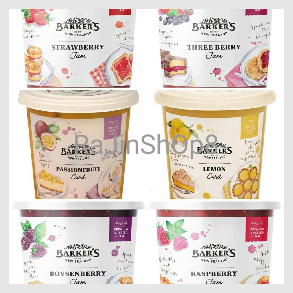 BARKER's Fruits Jam Assorted / Spread Lemon Curd / Raspberry