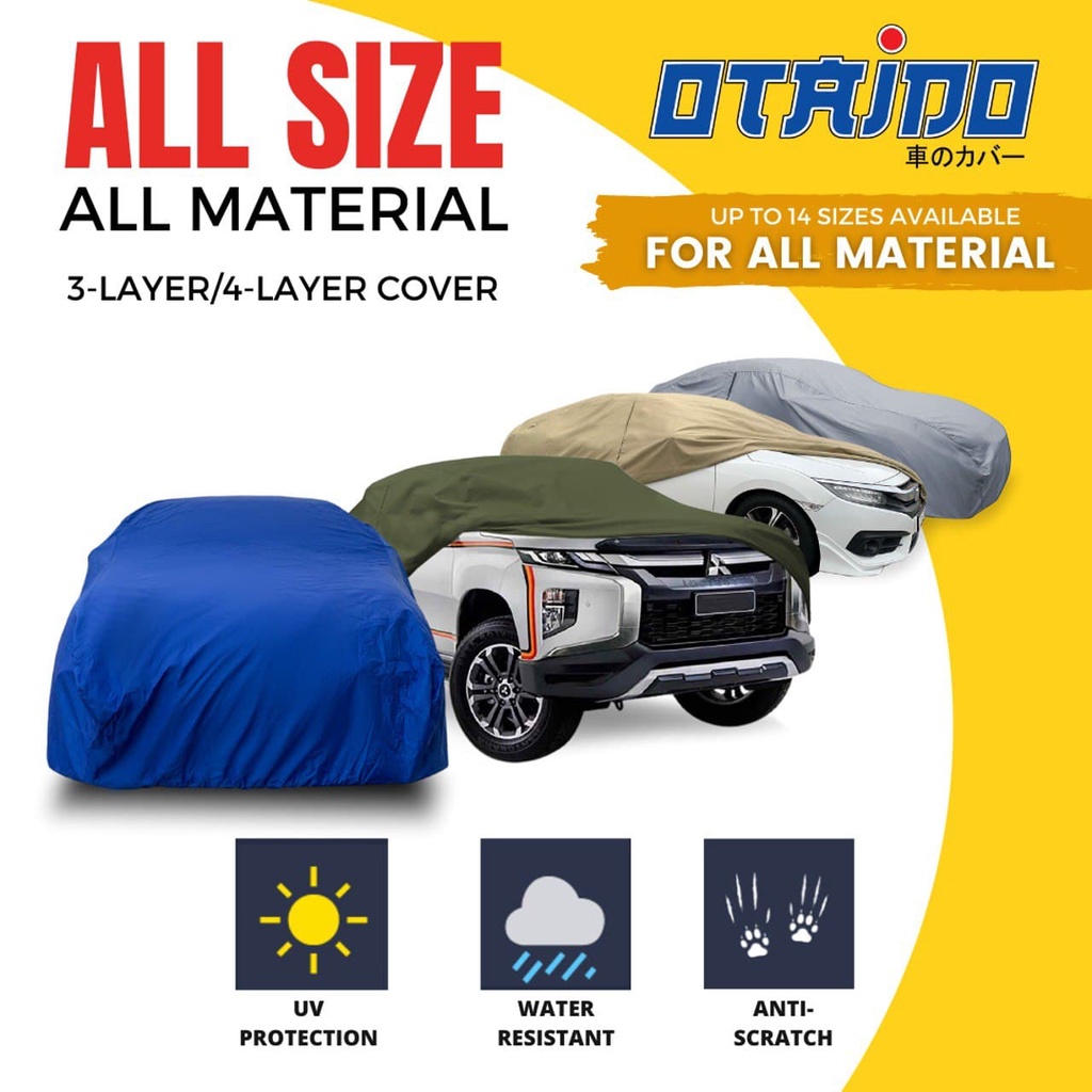 OTAIDO® PREMIUM CAR COVER OUTDOOR PROTECTION WATERPROOF 3/4 LAYERS SELIMUT  KERETA TAHAN LAMA FOR ALL CAR SIZE
