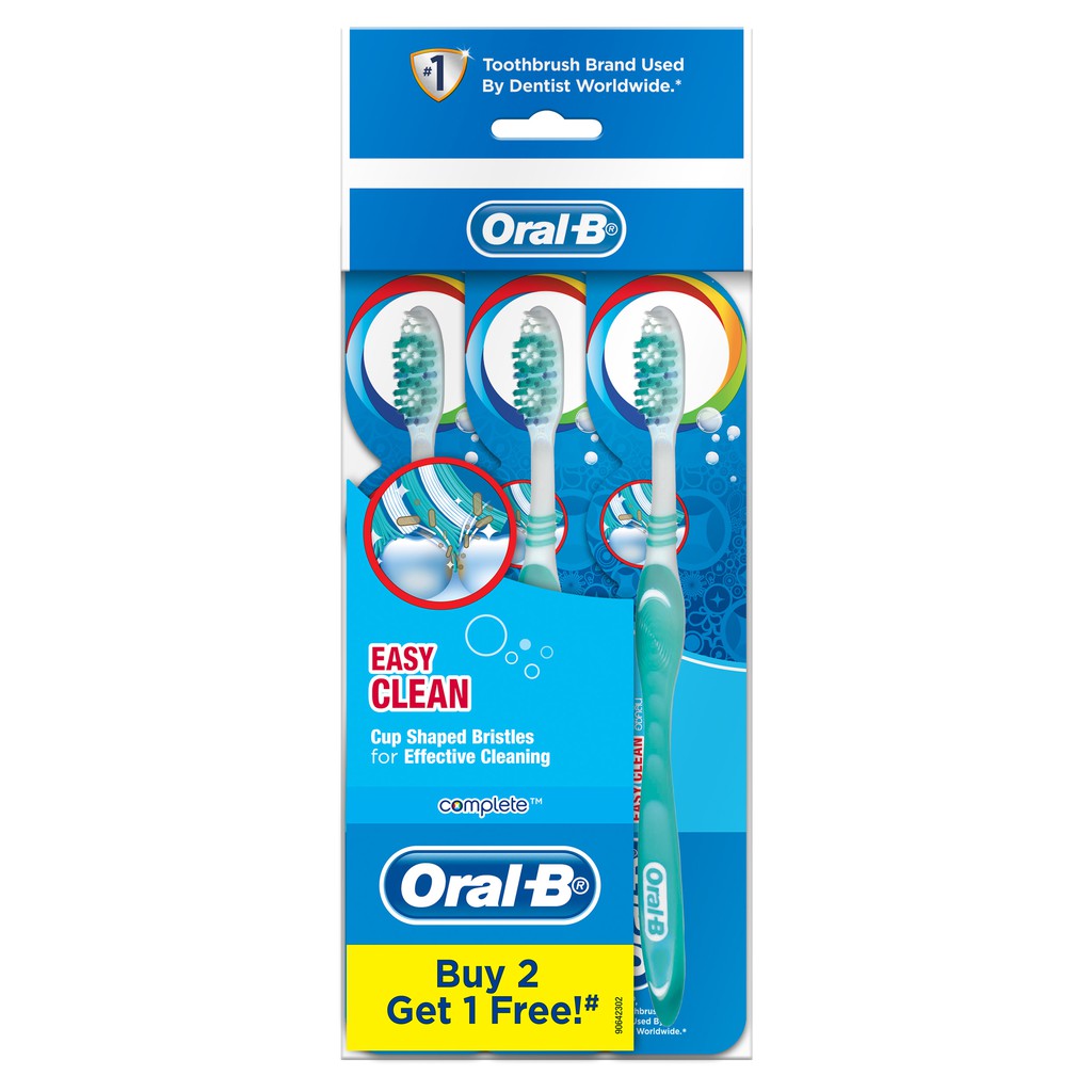 Oral-B Complete Easy Clean Medium Manual Toothbrush (3 Pcs) | Shopee ...