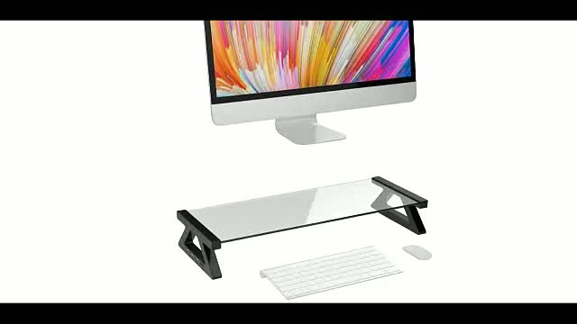 Basegard Abs Tempered Glass Monitor Stand Riser Space Bar Dock Desk ...