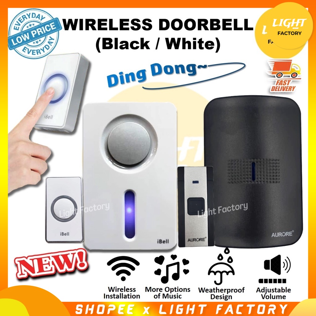 Smart Wireless Doorbell Weatherproof Door Bell Chime Loceng Pintu 100 ...