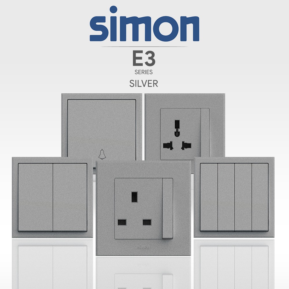 SIMON E3 SWITCH W/O FRAME ( SILVER Colour ) Shopee Malaysia