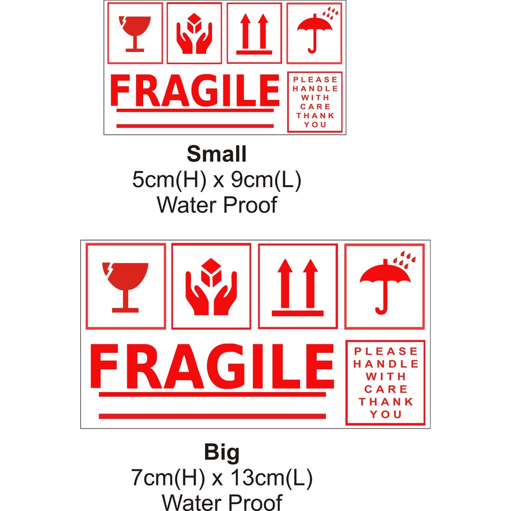 100pcs Fragile Sticker Ready Stock | Shopee Malaysia