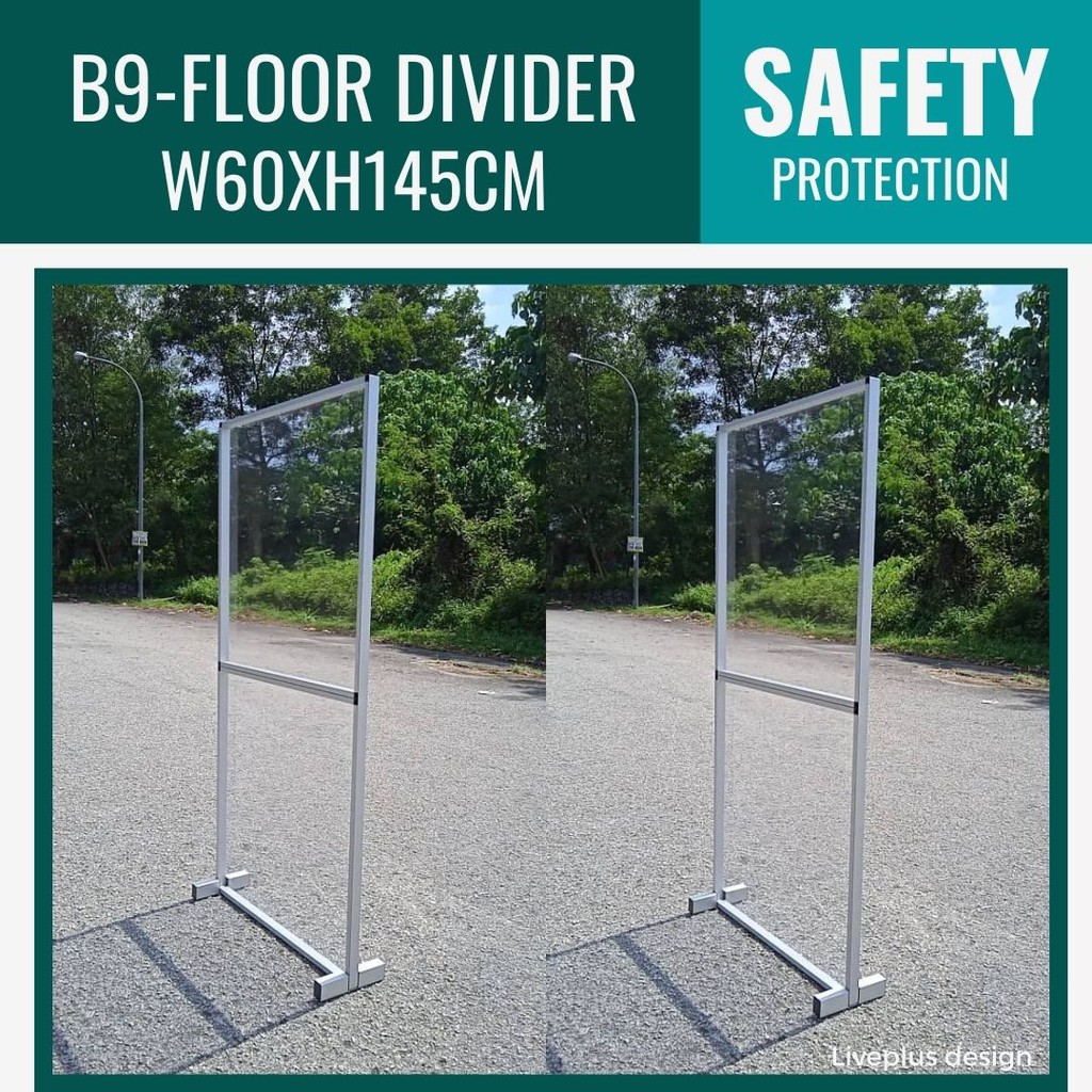B9 - W60xH145xD20cm Floor Divider / Sneeze Guard Table Divider / Social ...