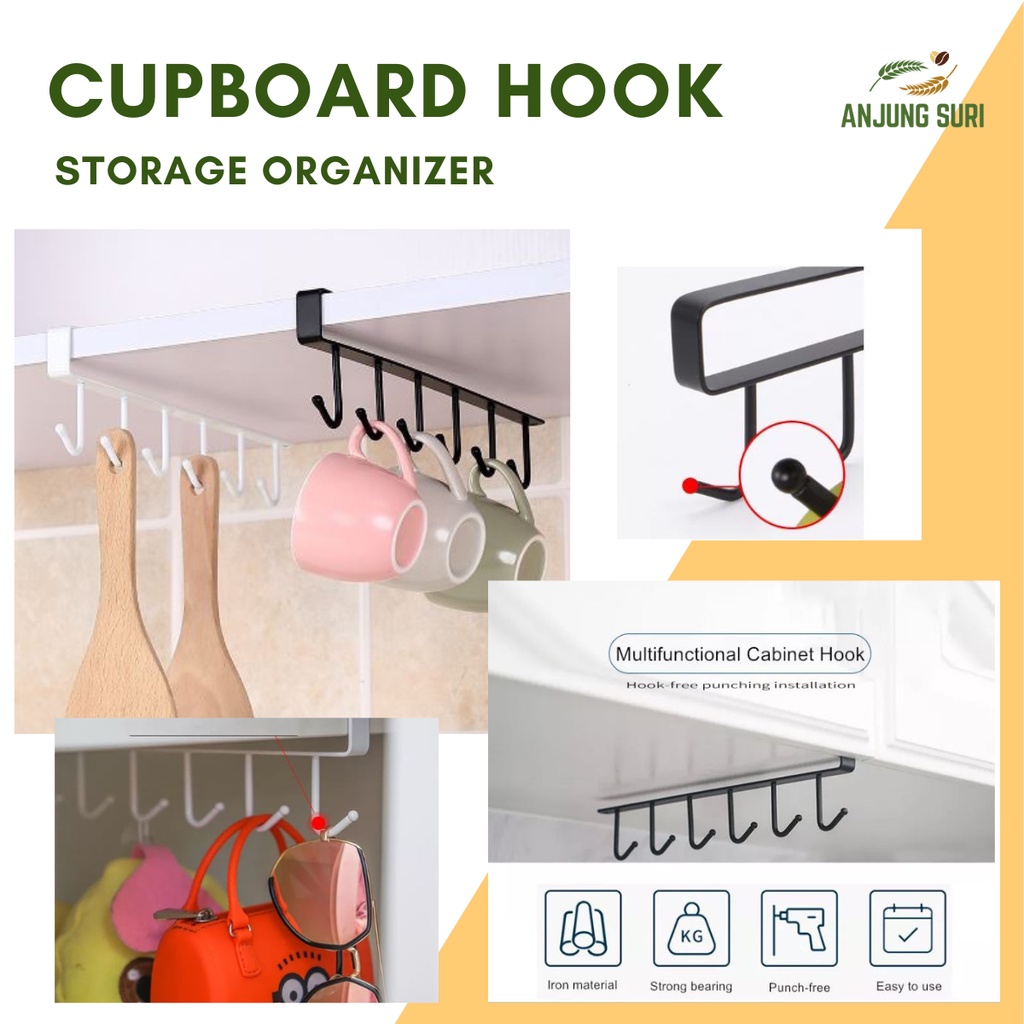 Multifunctional Cupboard Hook Kitchen Cabinet Door Shelf Hanging Rack ...