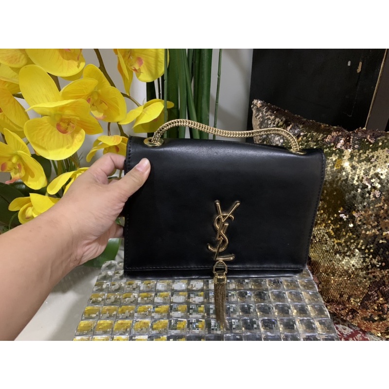 Ysl black crossbody online gold chain