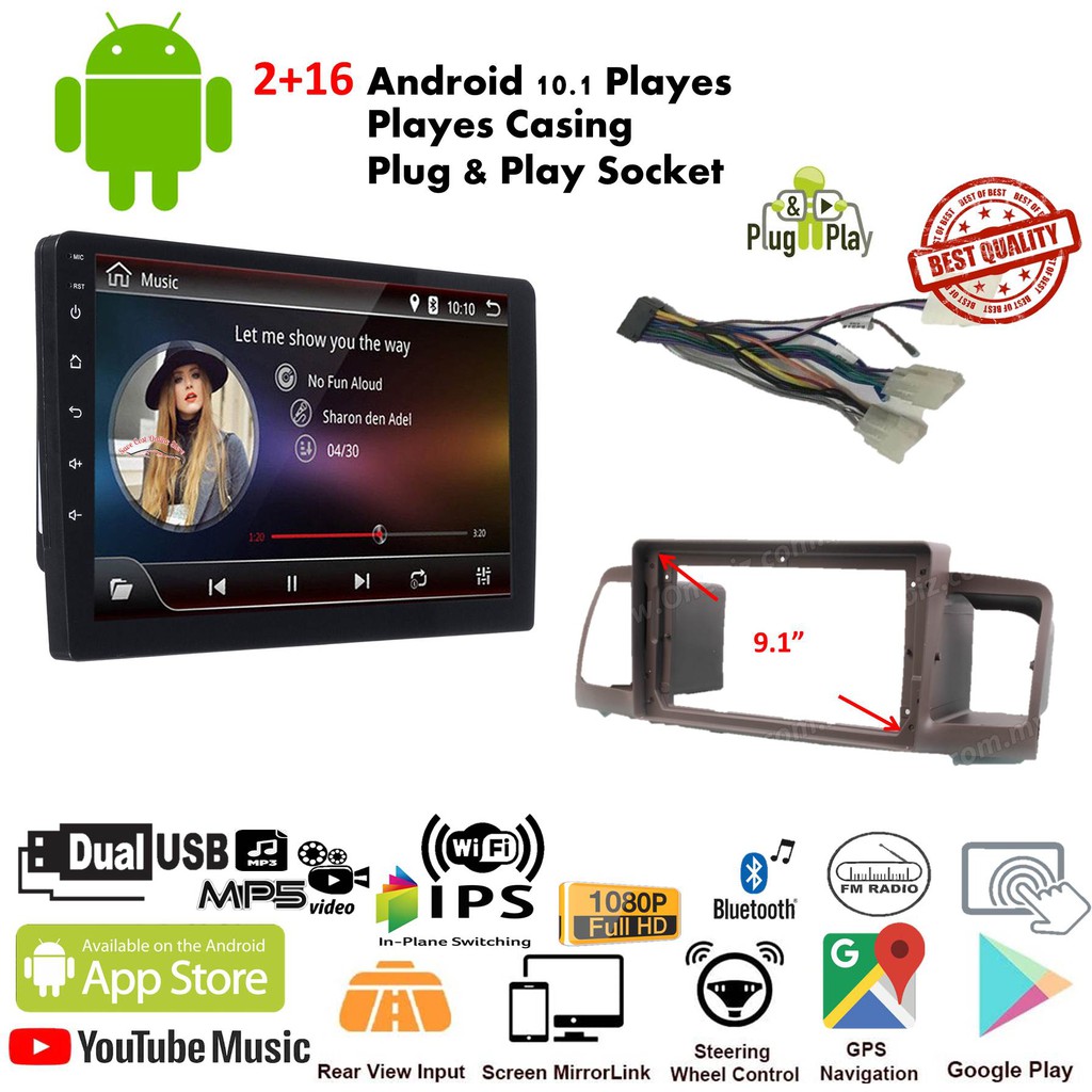 Toyota ALTIS 2001 - 2006 android player 9 inch PLUG N PLAY with OEM ...