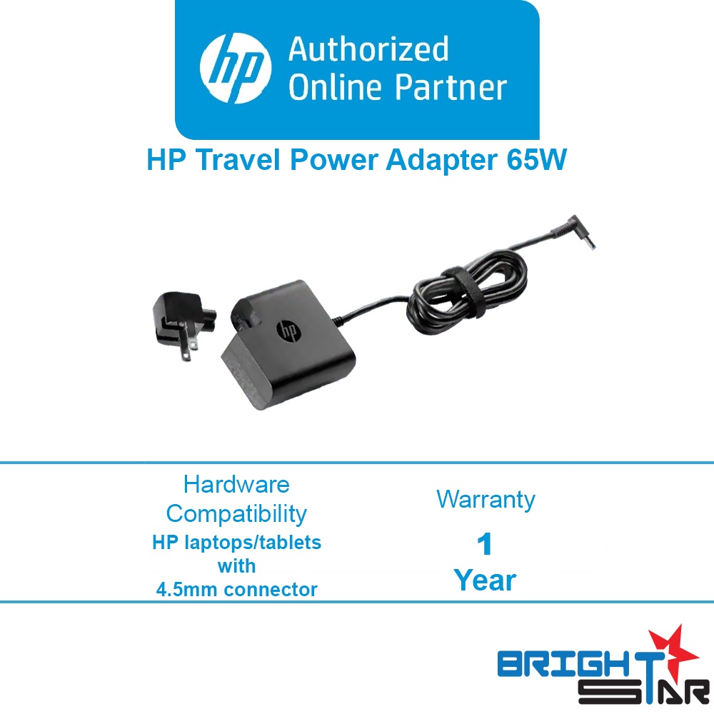 Hp Travel Power Adapter 65w Usb Type C 1 Year Warranty Shopee Malaysia 6767