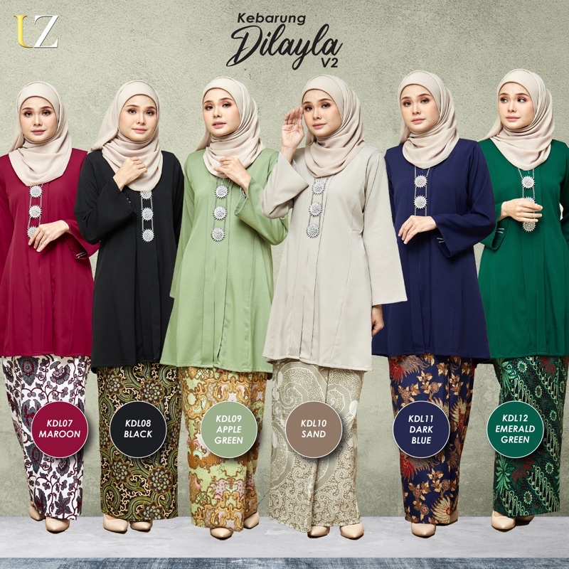 Kebarung DILAYLA V2 | Baju Kurung Kebarung Batik | Baju Kebarung Labuh ...