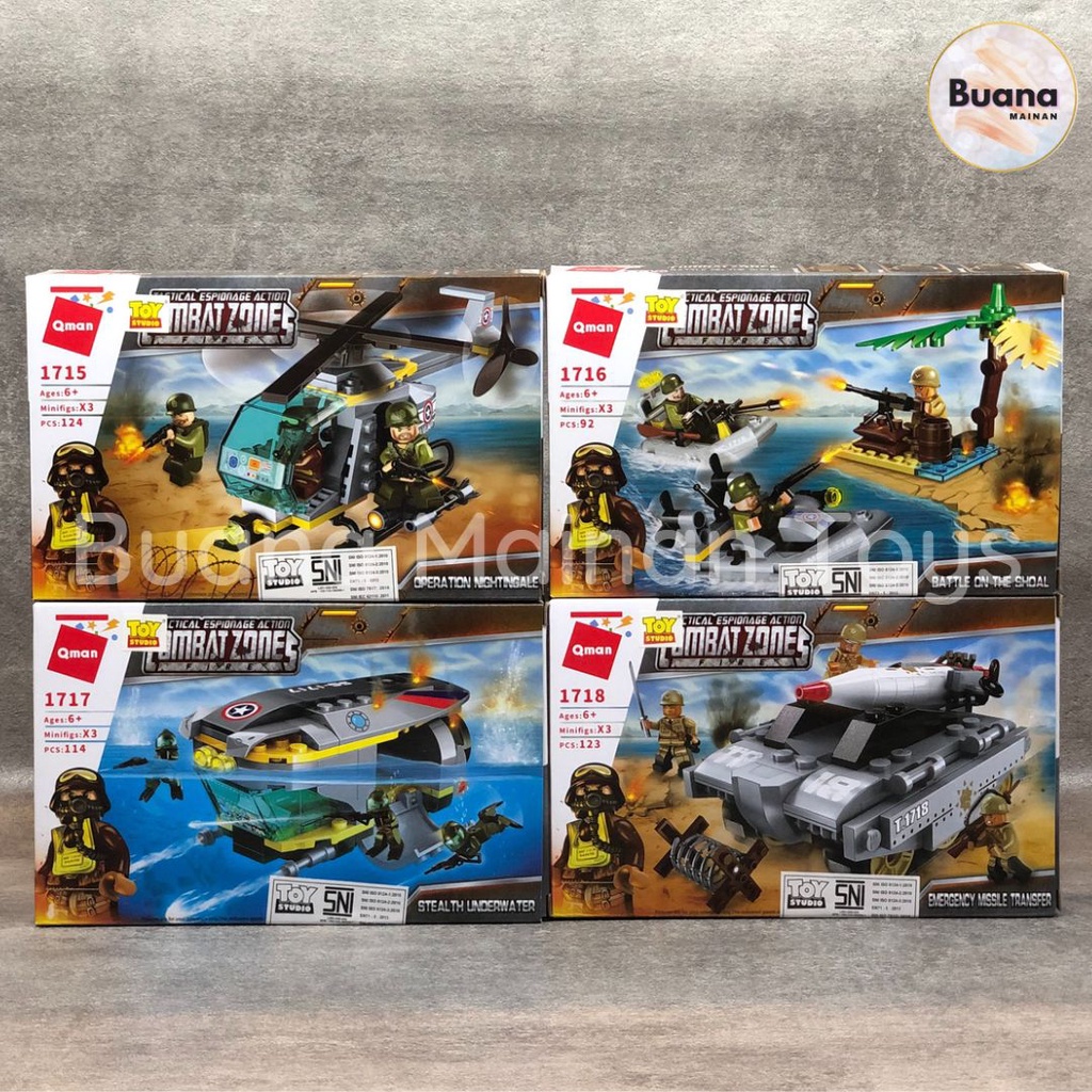 Bricks QMAN COMBAT ZONES 1715children's Educational War Soldier Toys ...