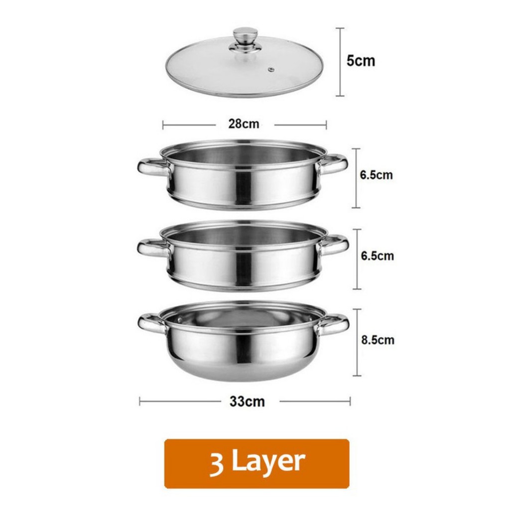 Thick Steamboat Steamer Pot Cookware Steam Pot Food Grade Stainless ...