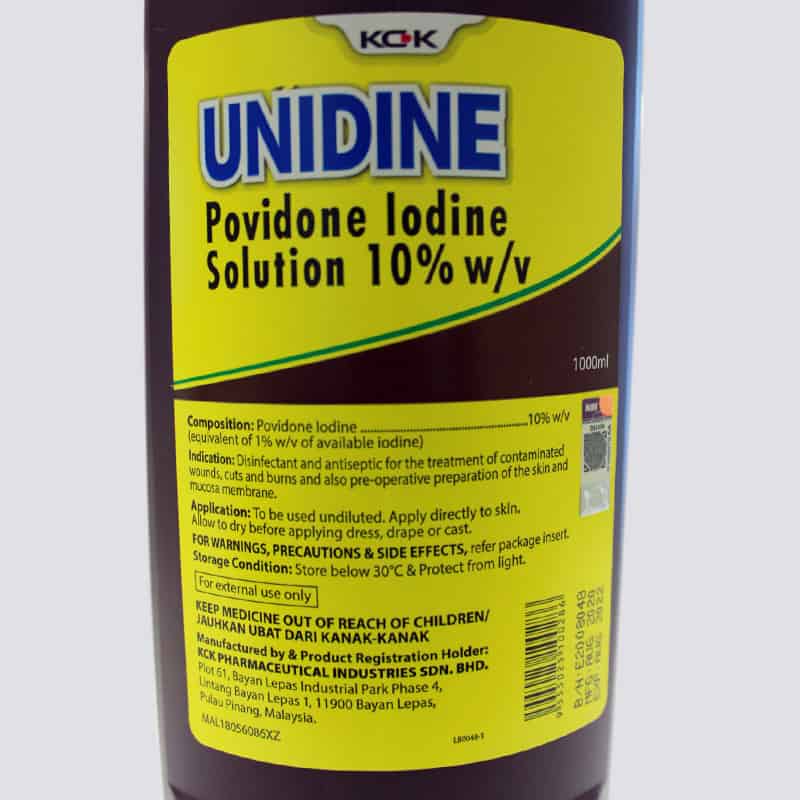 Unidine Povidone Iodine Solution 10% w/v 1000ml | Shopee Malaysia