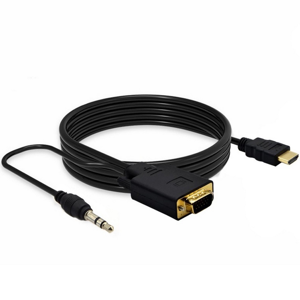 (Ready Stock) i Cable Full HD HDMI (Male) to VGA (Male) + Audio to